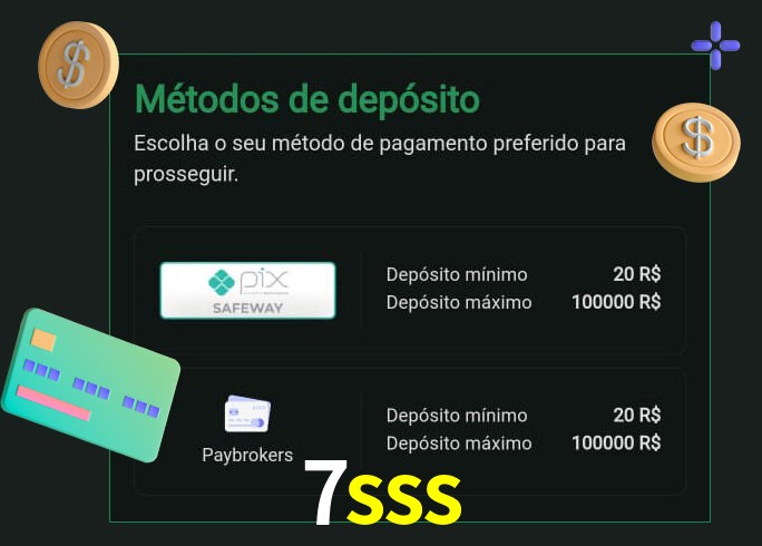 O cassino 7sss oferece uma grande variedade de métodos de pagamento